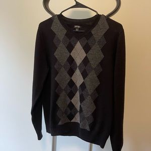 Mens Argyle Sweater Black